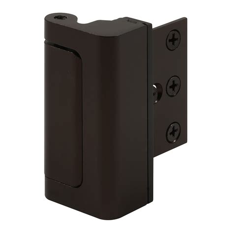 Prime-Line Door Reinforcement Lock, 3 in. Stop, Aluminum Construction, Bronze Anodized Fin ...