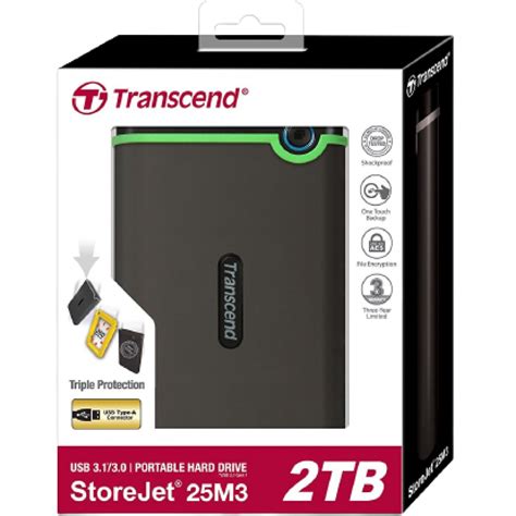 Transcend 2TB External Hard Drive USB 3.1 Gen 1 StoreJet 25M3S – Dove ...