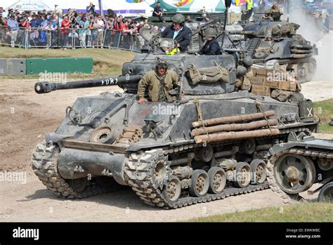 The Sherman Tank used by Brad Pitt in his film Fury was on show Stock ...