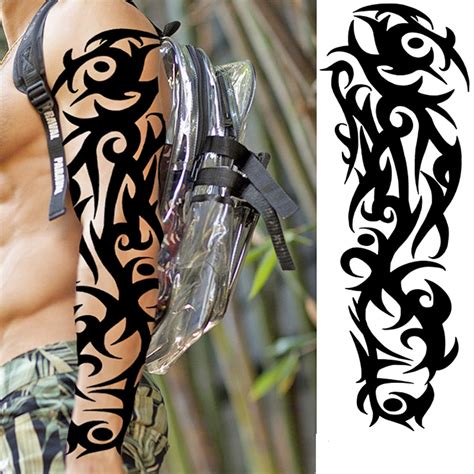 Full Sleeve Tribal Temporary Tattoos Arm Tattoo Floral Body - Etsy