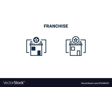 Franchise icon outline and filled icon Royalty Free Vector