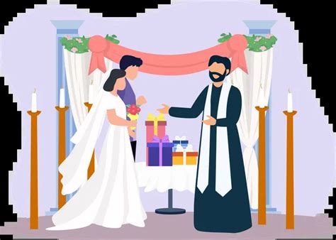 Best Muslim Wedding Reception Illustration download in PNG & Vector format