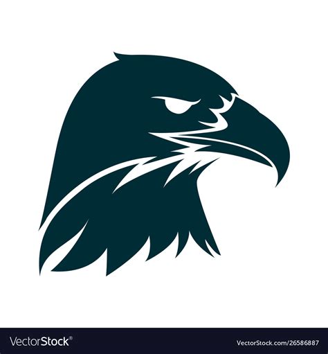 Eagle head silhouette logo design Royalty Free Vector Image