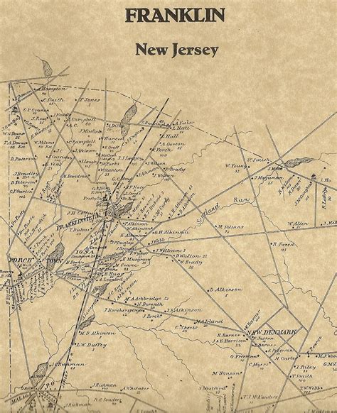 Franklinville Newfield Malaga Franklin NJ 1876 Maps with Homeowners Names Shown | eBay