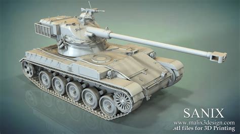 TANK Model AMX 13 ( Upgraded MOD ) - 3D Model for 3D Printing - www.malix3design.com / SANIX ...