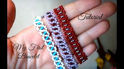 My first beaded bracelet - tutorial for beginners - YouTube