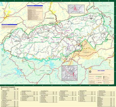 Great Smoky Mountains camping map