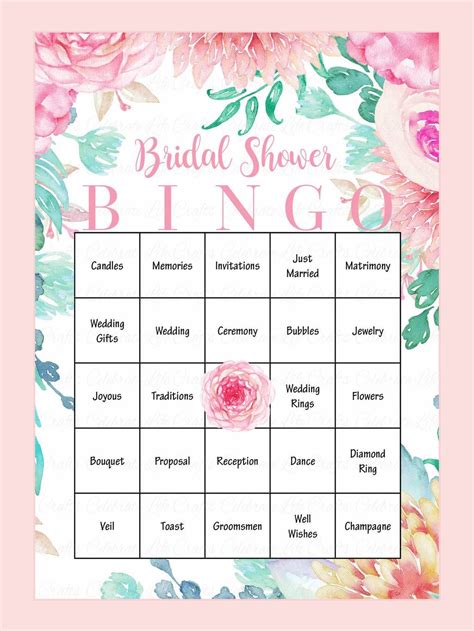 Free Printable Bridal Shower Bingo