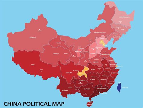 China political map divide by state colorful outline simplicity style. 2839376 Vector Art at ...