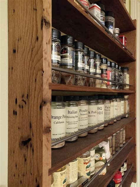 Custom Size Rustic Wall Mounted Spice Rack | Etsy | Wall mounted spice rack, Spice rack, Rustic ...