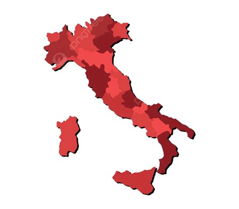 Italy Map With Regions Border Region Design Vector, Border, Region, Design PNG and Vector with ...