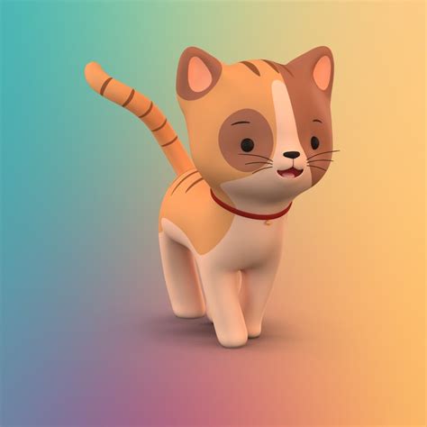 Cute cartoon cat 3D model - TurboSquid 1206414