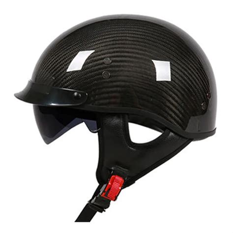 German Pure Carbon Fiber half face motorcycle helmet DOT approved light ...