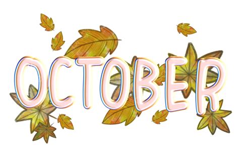 Simple Light Effect Letter Art Of October, Letter Art, October Lettering, Light Effect PNG ...