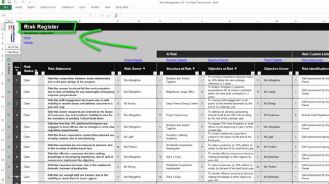 Risk Register Excel Template Free Of Risk Register Template Download as Excel by Maclaren1 ...