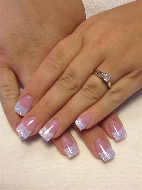 Sparkly pink and whites by Cathy Heine @ Curl Up and Dye Salon. Branson mo | Nails, Short ...