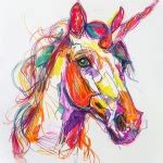 Abstract Unicorn Sketch Art Print Free Stock Photo - Public Domain Pictures