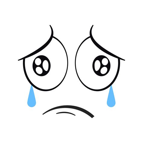 Cartoon crying face. Crying expression vector illustration. 24268932 Vector Art at Vecteezy