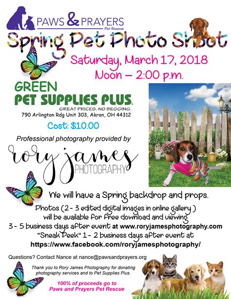 Spring Pet Photo Shoot - Paws and Prayers