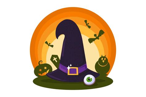 Halloween traditional witch hat for greeting card 13330600 Vector Art ...