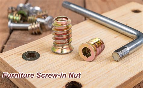 uxcell Wood Furniture M10x30mm Threaded Insert Nuts Interface Hex Socket Drive 5pcs: Amazon.com ...