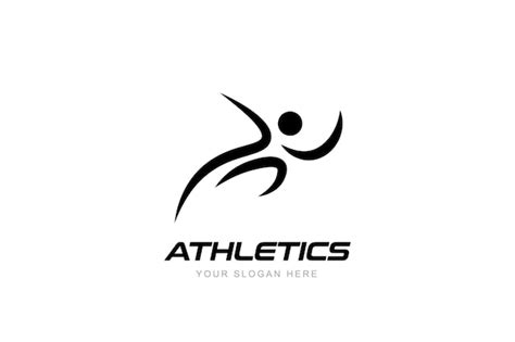 Premium Vector | Athlete minimal logo running concept