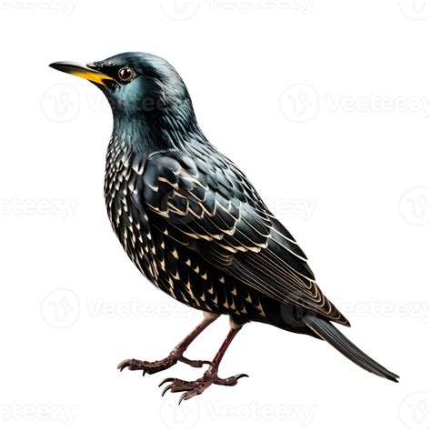 Beautiful starling bird on transparent background. ai generated ...