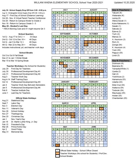 Mililani Uka Elementary School Calendar 2024 - Schoolcalendars.net