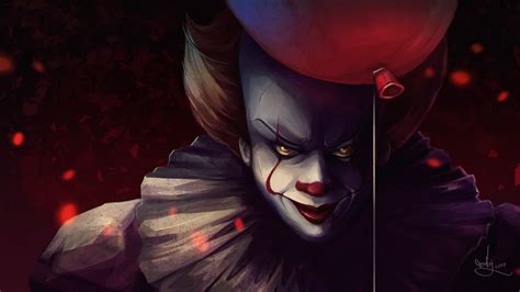 Pennywise and Balloon: It (2017) Movie HD Wallpaper by Enielka