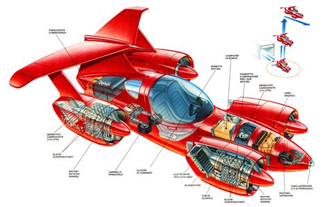 Moller M400 Skycar Cutaway Drawing in High quality