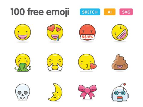 100 Cute Emoji Icons Free