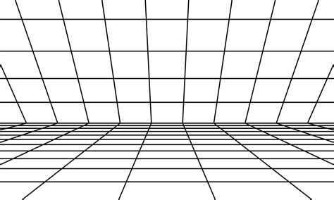 Perspective room with black grid. 3D linear floor and empty interior dimension. Virtual studio ...