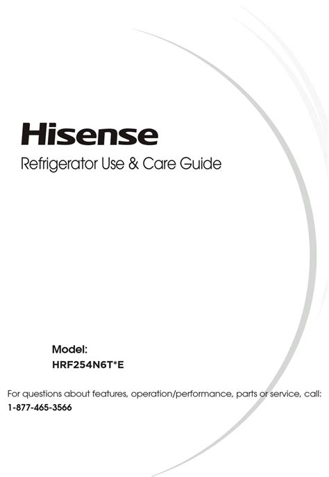 HISENSE HRF254N6TSE USE & CARE MANUAL Pdf Download | ManualsLib