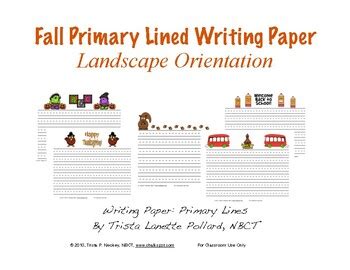 Fall Writing Paper: Primary Lines (Landscape and Portrait) | TpT