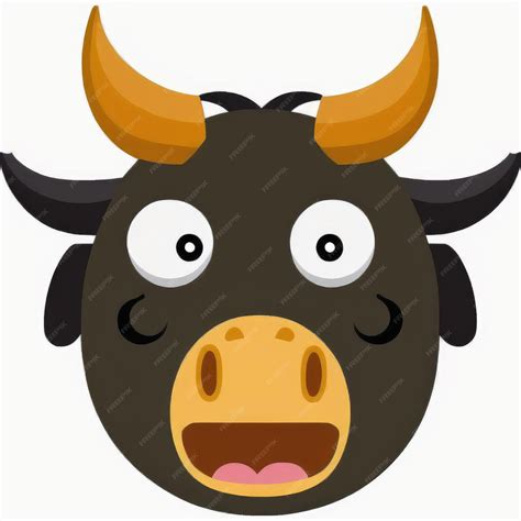 Premium AI Image | expressive emoticon face bull emoji