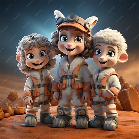 Premium AI Image | Clip art Cute humanoid Sheep family characters who are mother father son and ...