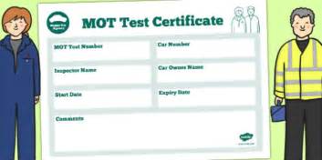 Mechanic Roleplay Area Car MOT Certificate