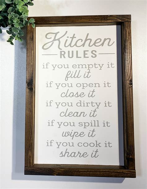 Handmade Sign - Kitchen Rules – Farmhouse Signs and Co.