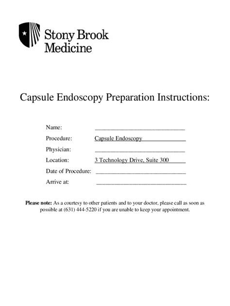 Fillable Online Capsule Endoscopy Preparation Instructions: Fax Email Print - pdfFiller