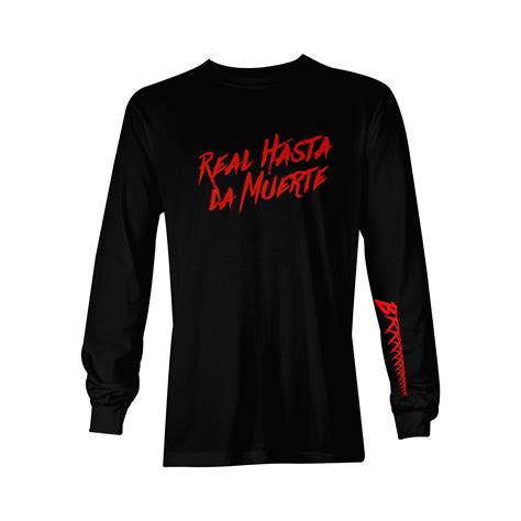 Real Hasta La Muerte Brrrrrrr Long Sleeve Tee - Black / Red