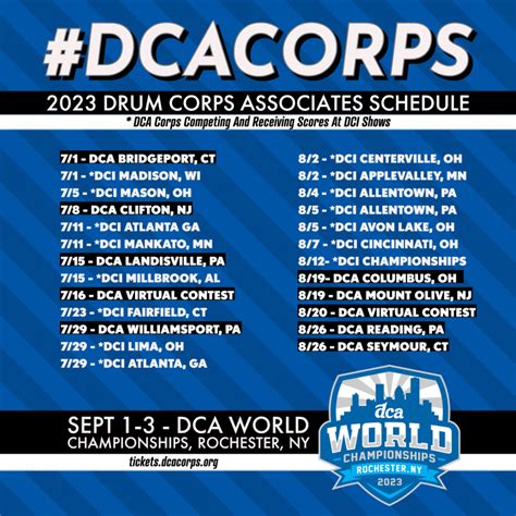 2023 Drum Corps Associates Tour Schedule – Drum and Bugle Corps