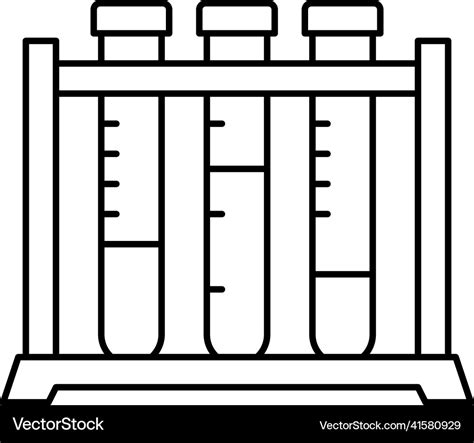 Test tube rack line icon isolated Royalty Free Vector Image