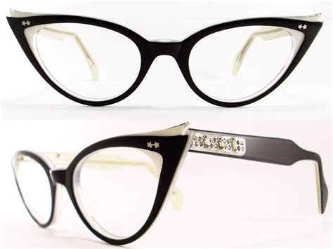Vintage Eyeglasses Frames Eyewear Sunglasses 50S: VINTAGE 50s CAT EYE GLASSES SUNGLASSES FRAME ...