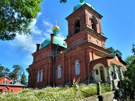 Resurrection Red Skete Valaam View from Below Stock Image - Image of history, architecture ...