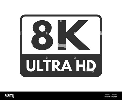 8K video symbol. Ultra HD icon on white backdrop. High definition 8K ...