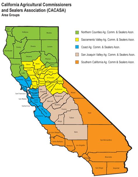 CDFA - County - CACASA Area Groups Map