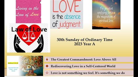 30th Sunday in Ordinary Time Year A Fr A Paul Homily - 29th October 2023 - YouTube