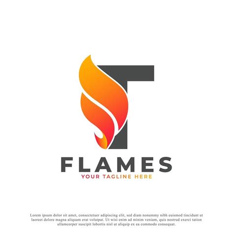 Flame with Letter T Logo Design. Fire Vector Logo Template 6294534 Vector Art at Vecteezy