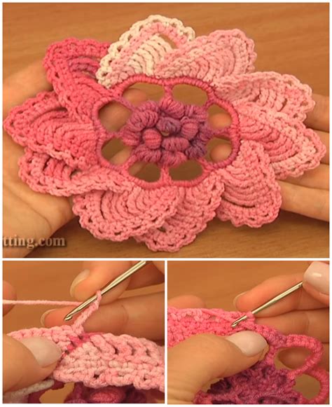 Crochet Puff Stitch Flower - Pretty Ideas