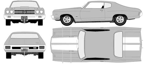 Chevrolet Chevelle SS 1970 Blueprint - Download free blueprint for 3D ...